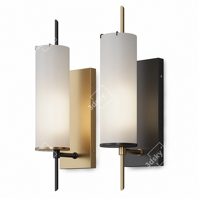 Modern Brass Wall Sconce 3D model image 1