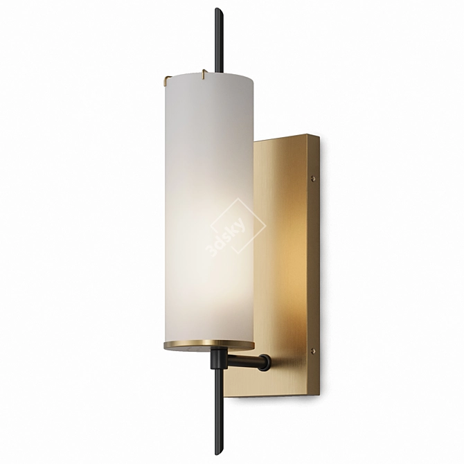 Modern Brass Wall Sconce 3D model image 2