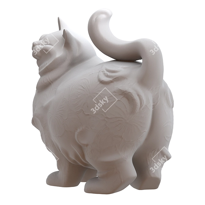 Porcelain Cat Figurine Pavone JP-156/7 3D model image 7