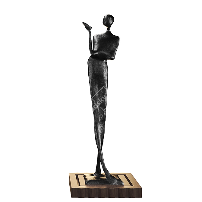 Elegant Women Statue Sculpture 3D model image 2