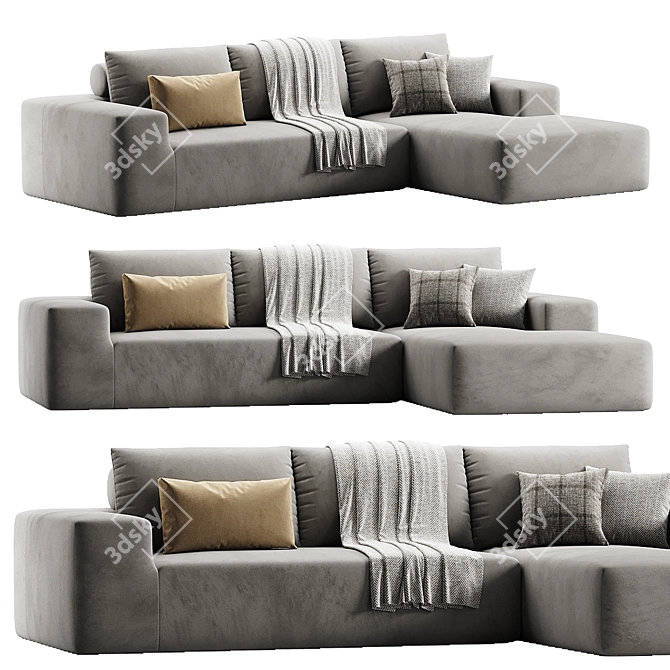 Versatile Modular Sectional Sofa Set 3D model image 1