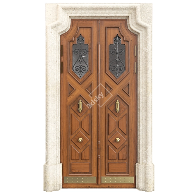 Classic Door 3D Model 1450mm 3D model image 1