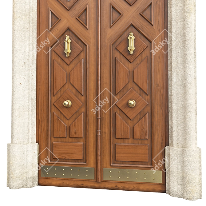 Classic Door 3D Model 1450mm 3D model image 2