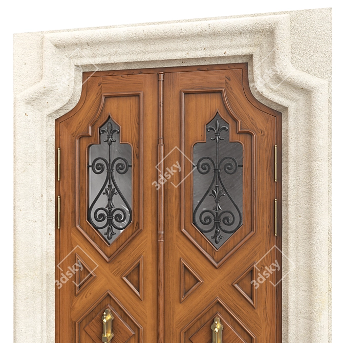 Classic Door 3D Model 1450mm 3D model image 4