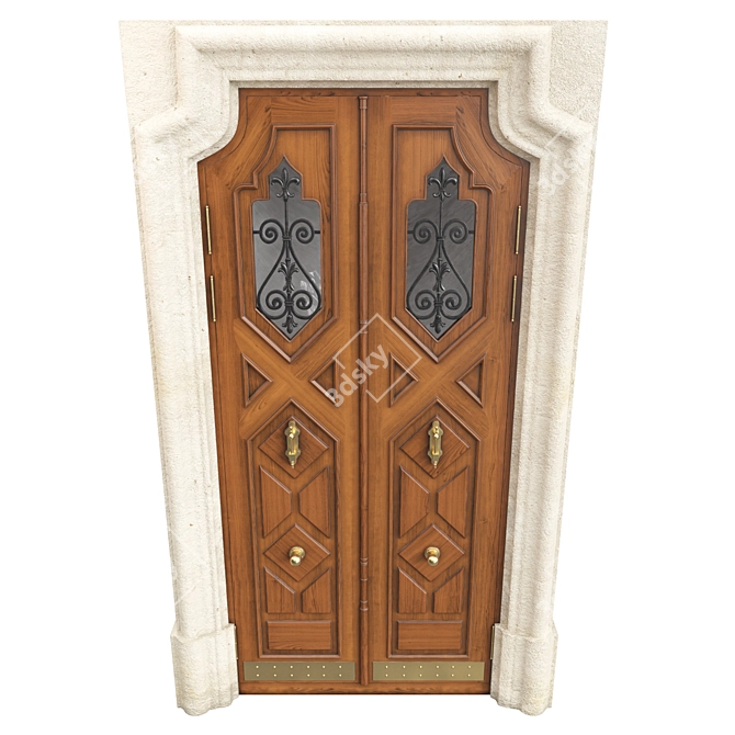 Classic Door 3D Model 1450mm 3D model image 6