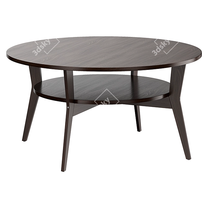 Modern Oak Veneer Coffee Table 3D model image 2