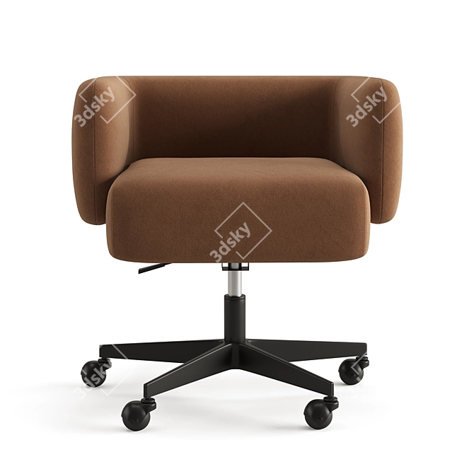 Henning Desk Chair, Brass Caster 3D model image 4