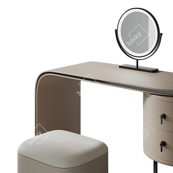 Luxury Makeup Vanity Dressing Table 3D model image 3