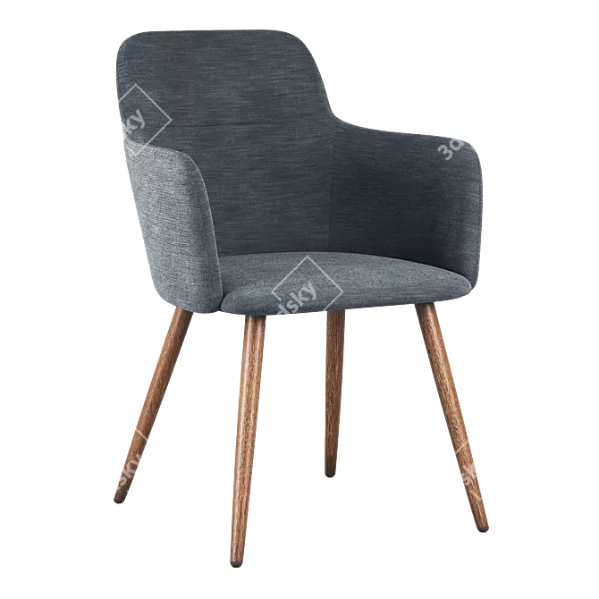 Ergonomic King Chair in Yellow & Grey 3D model image 2