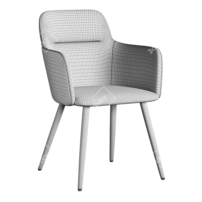 Ergonomic King Chair in Yellow & Grey 3D model image 3