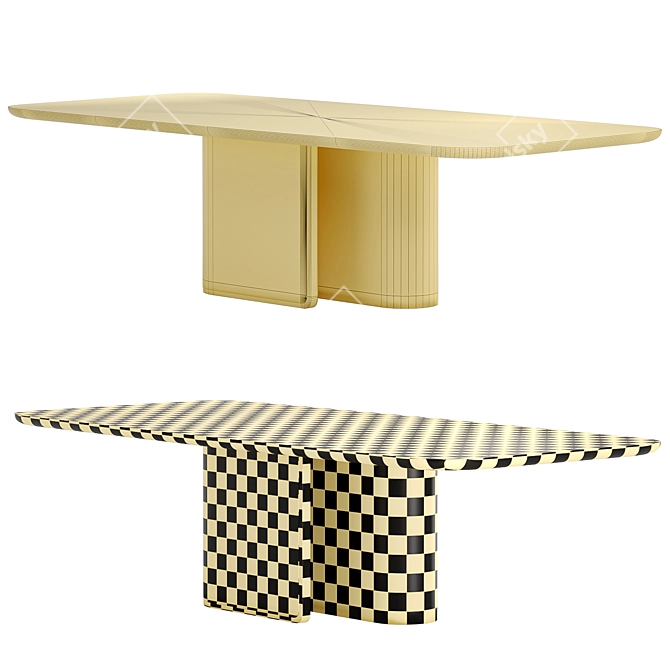 Luxury ECHO Table Two-Tone 3D model image 3