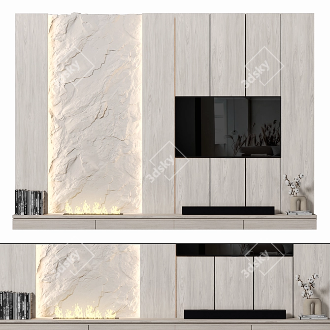 Sleek TV Wall Mount Stand 3D model image 1