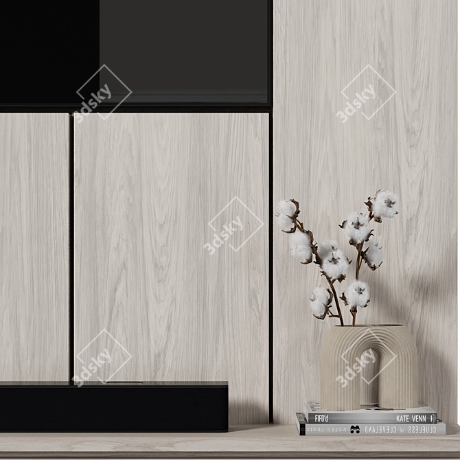 Sleek TV Wall Mount Stand 3D model image 3