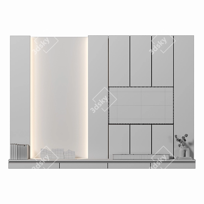 Sleek TV Wall Mount Stand 3D model image 4