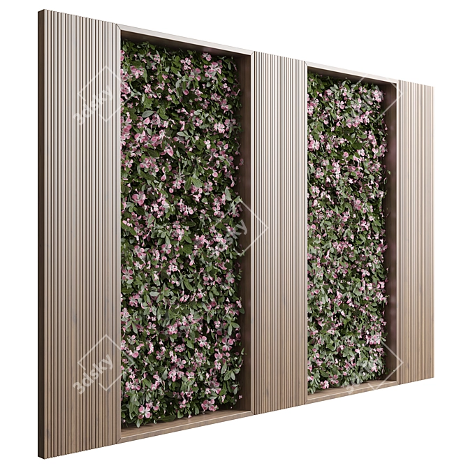 Botanical Green Living Wall Art 3D model image 1