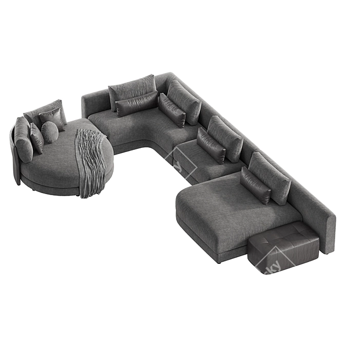 Elegant OASI Sofa in 3Ds 3D model image 2