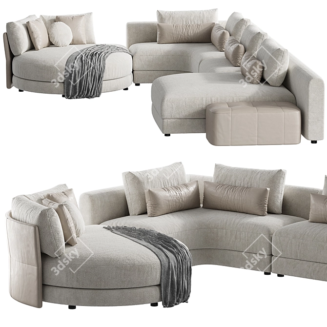 Elegant OASI Sofa in 3Ds 3D model image 3