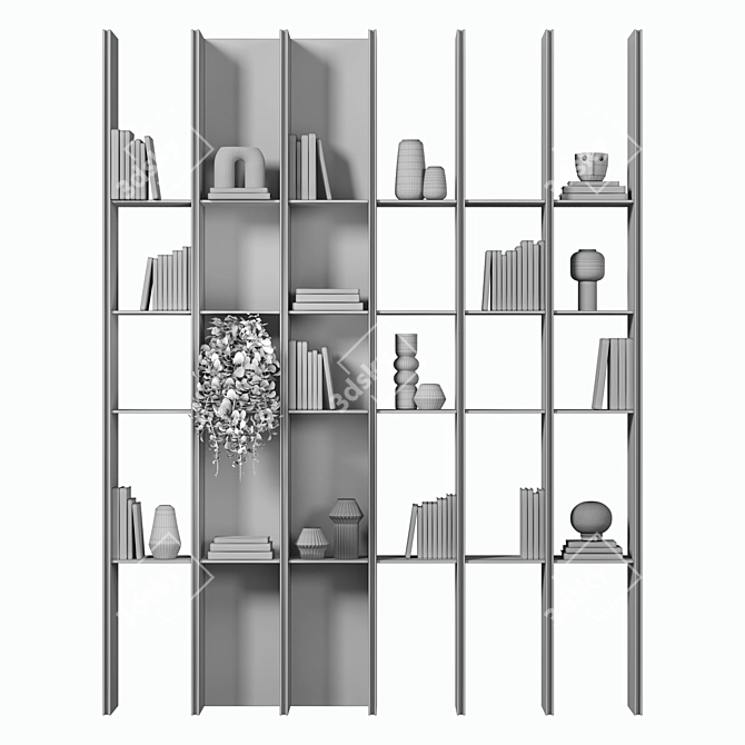 Modular Cabinet with Shelves 3D 3D model image 4