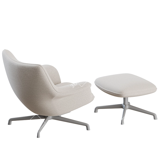 Muuto Doze Lounge Chair Ottoman Set 3D model image 6
