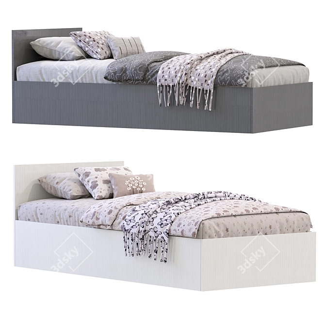 Modern White SELENA Bed Divan 3D model image 4