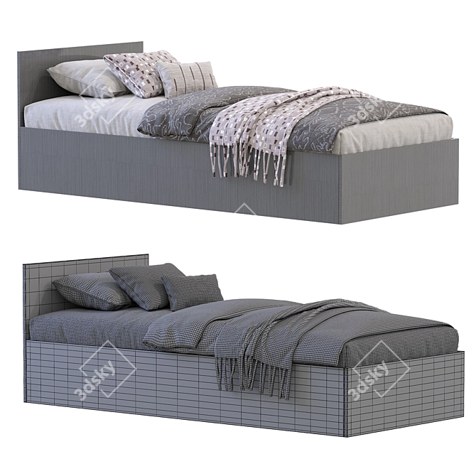Modern White SELENA Bed Divan 3D model image 6