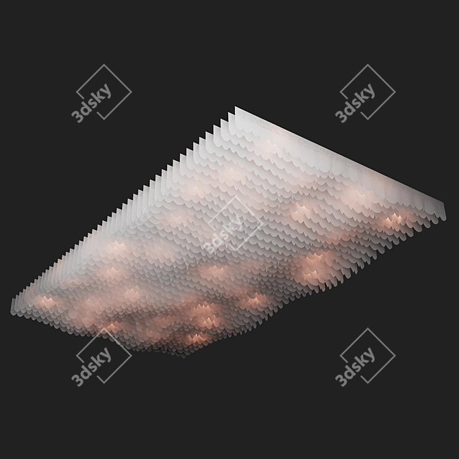 Textile Wave Ceiling Panel 3D model image 4