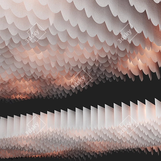 Textile Wave Ceiling Panel 3D model image 5