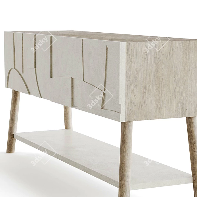 Concrete-Effect Luna Sideboard-Fashionably Crafted 3D model image 3