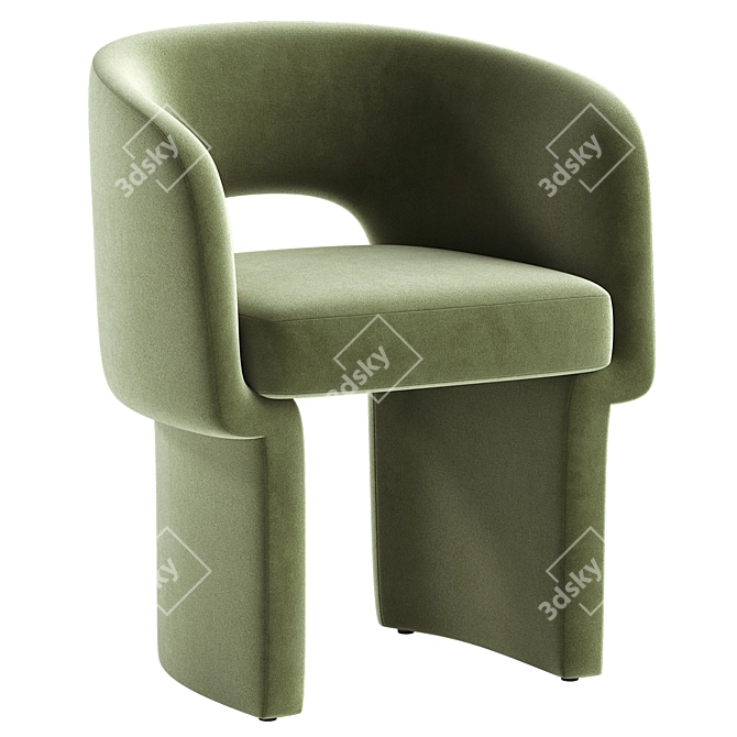 Elegant Velvet Dining Chair 3D model image 1