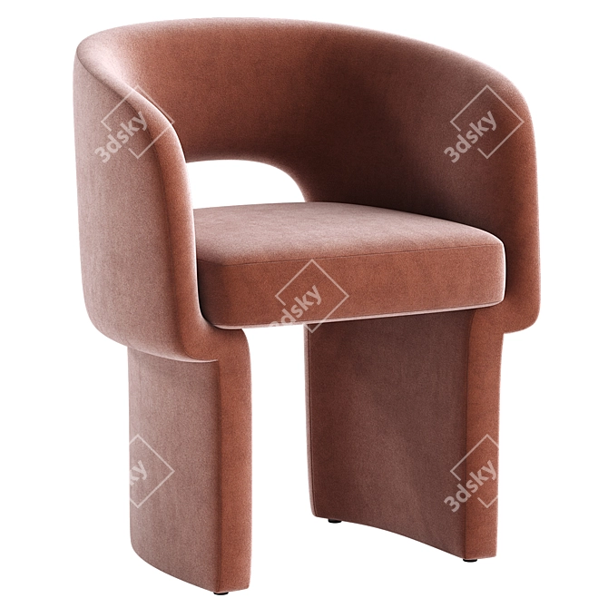 Elegant Velvet Dining Chair 3D model image 2