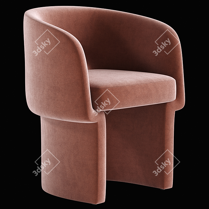 Elegant Velvet Dining Chair 3D model image 3