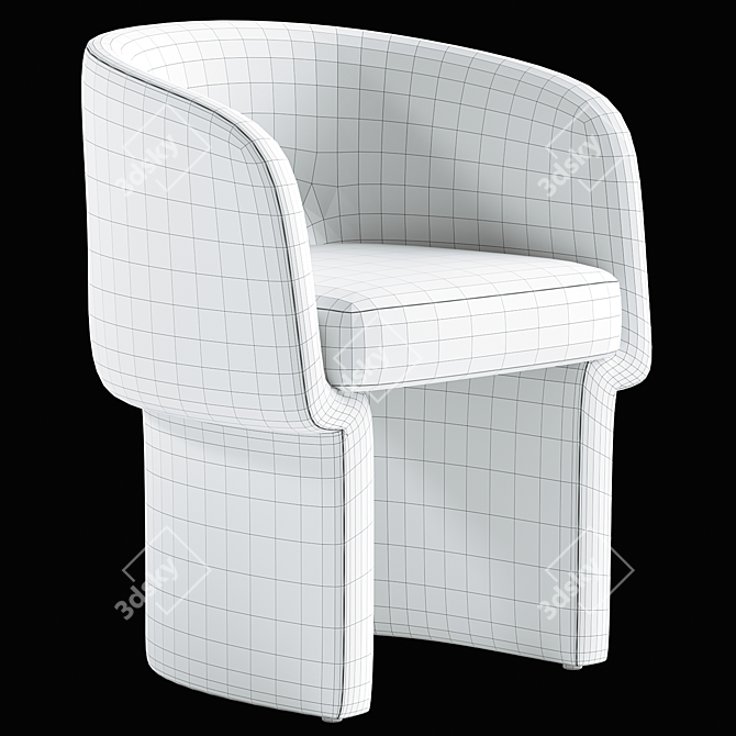 Elegant Velvet Dining Chair 3D model image 4