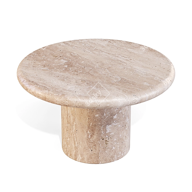 Travertine Puddle Coffee Side Table 3D model image 3