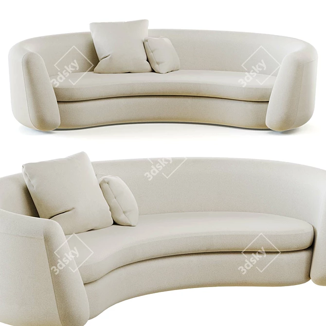 Modern Curved Sofa from MONOLOGUE 3D model image 1