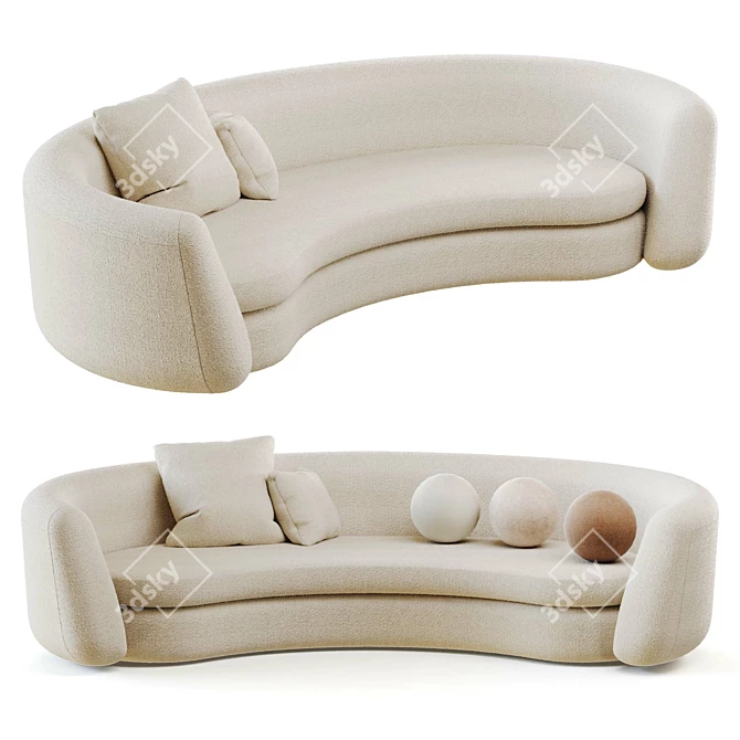 Modern Curved Sofa from MONOLOGUE 3D model image 4