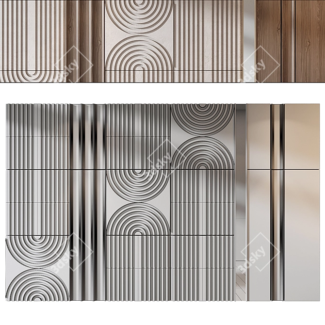 Elegant Wood Panel 0102 3D model image 3