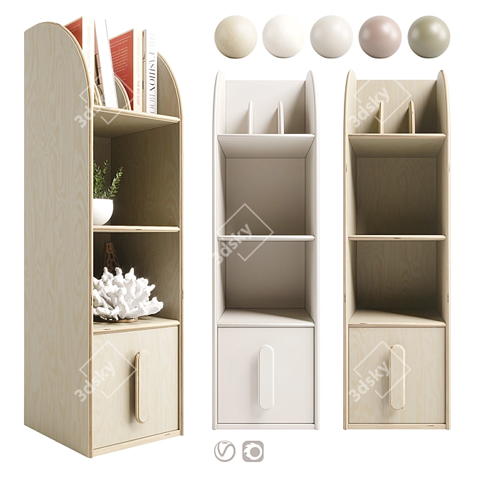 Montessori-inspired Kids Bookshelf & Toy Box 3D model image 1