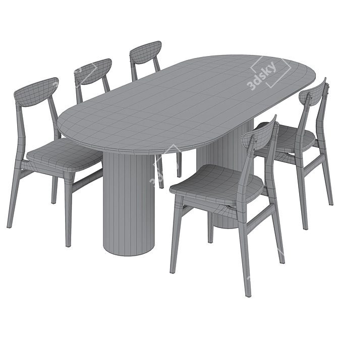 Modern Dining Set, Elliston & Rodham 3D model image 6