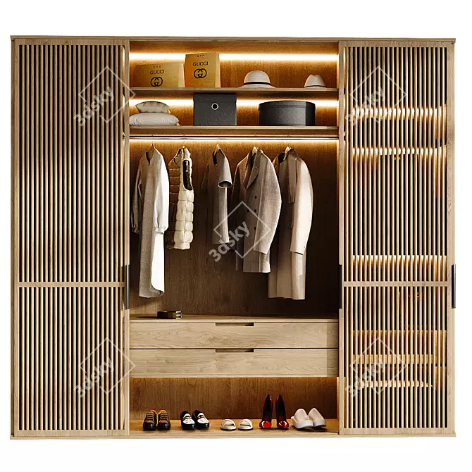 Modern Wardrobe Model 219 - 3Ds Max 2015 3D model image 1