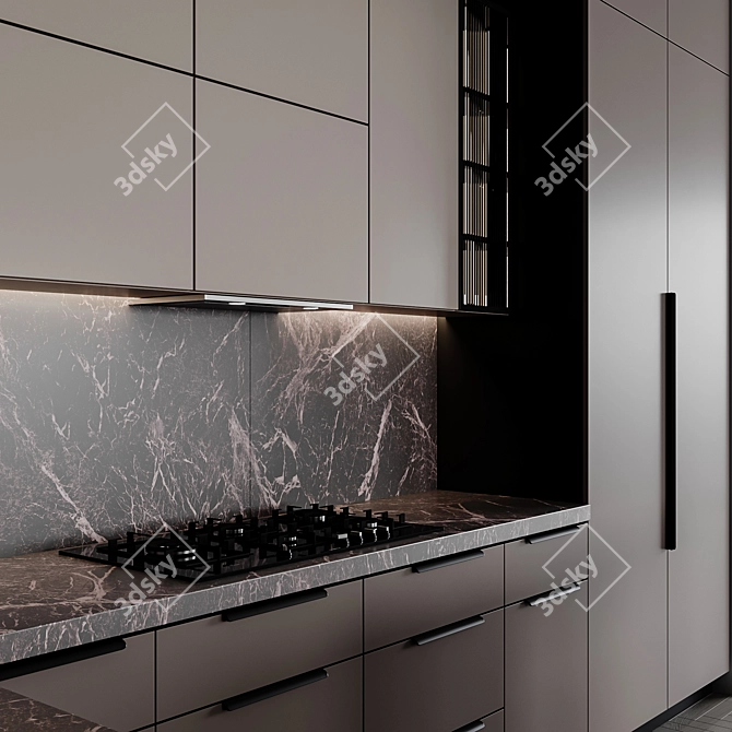  Adjustable Modular Kitchen Unit 3D model image 3