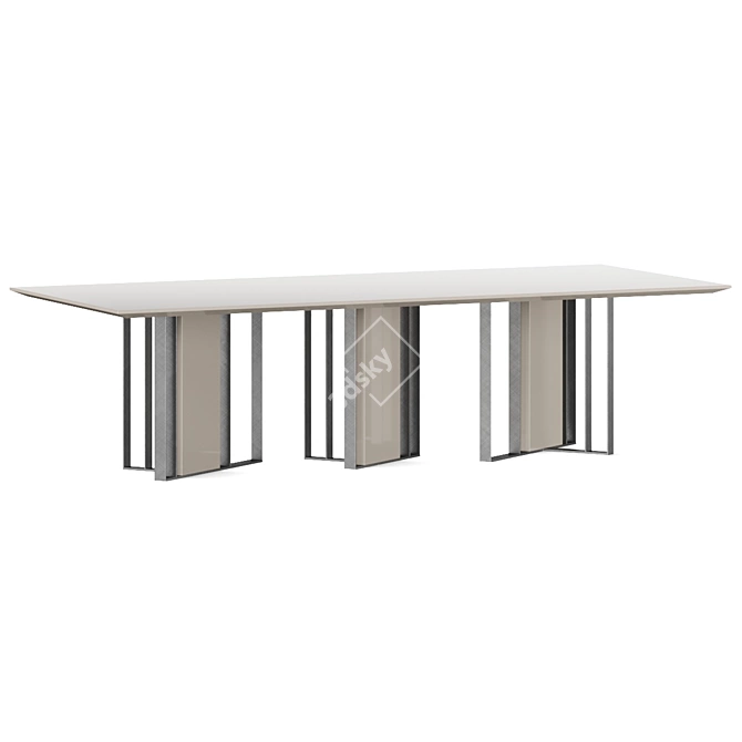  Italian Designer Dining Table Set 3D model image 2