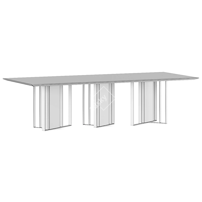  Italian Designer Dining Table Set 3D model image 3