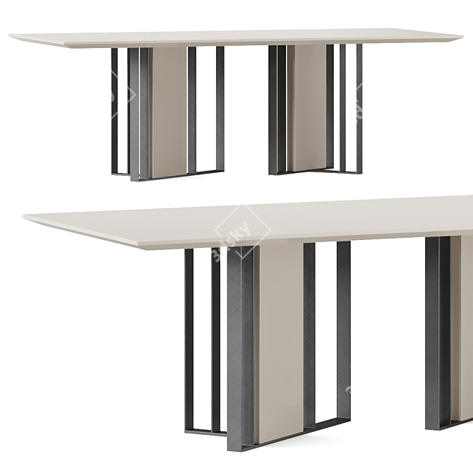  Italian Designer Dining Table Set 3D model image 4