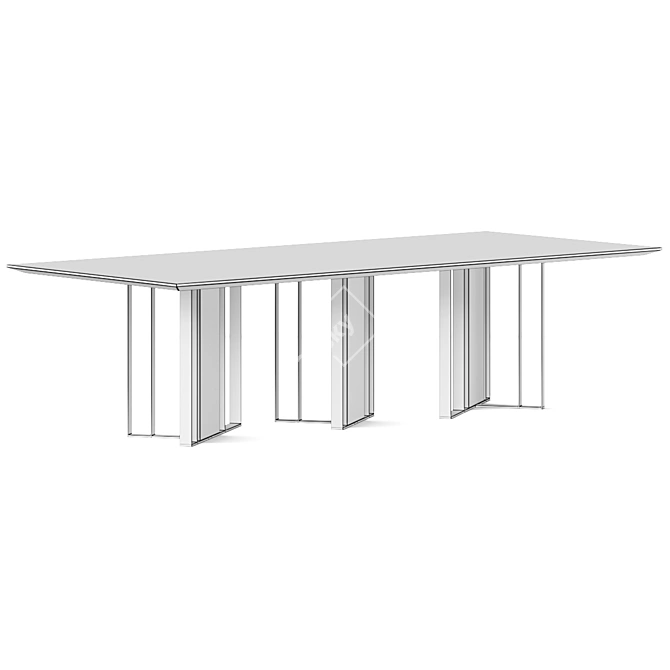  Italian Designer Dining Table Set 3D model image 8