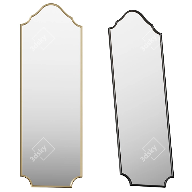 Gothic Metal Full-Length Mirror 3D model image 1