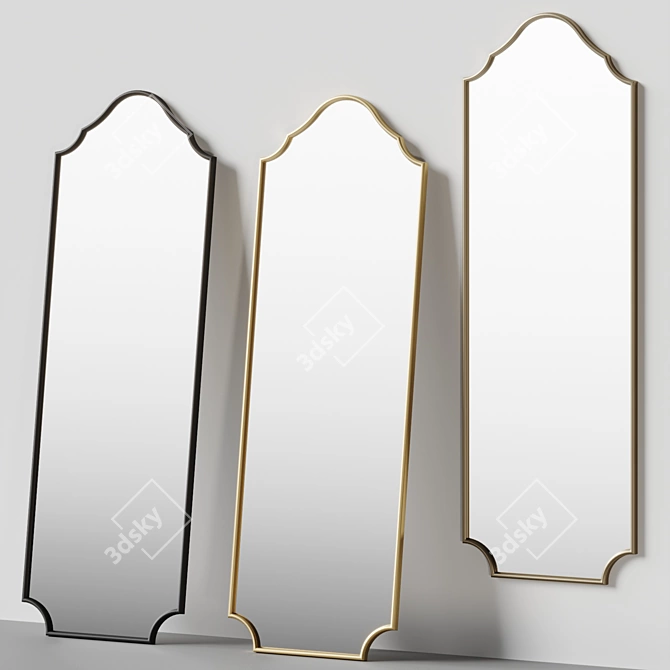 Gothic Metal Full-Length Mirror 3D model image 5