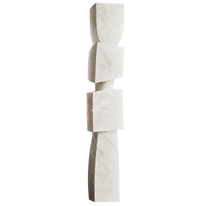 Modern Totem Sculpture Home Decor 3D model image 2