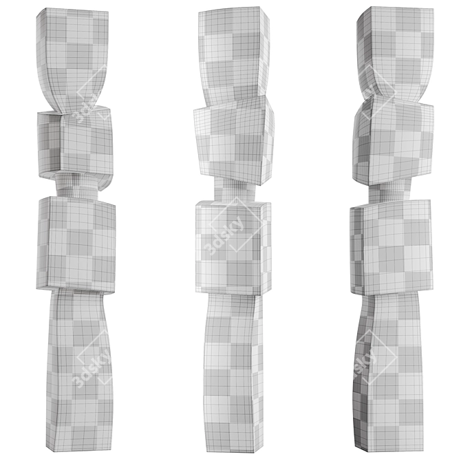Modern Totem Sculpture Home Decor 3D model image 5