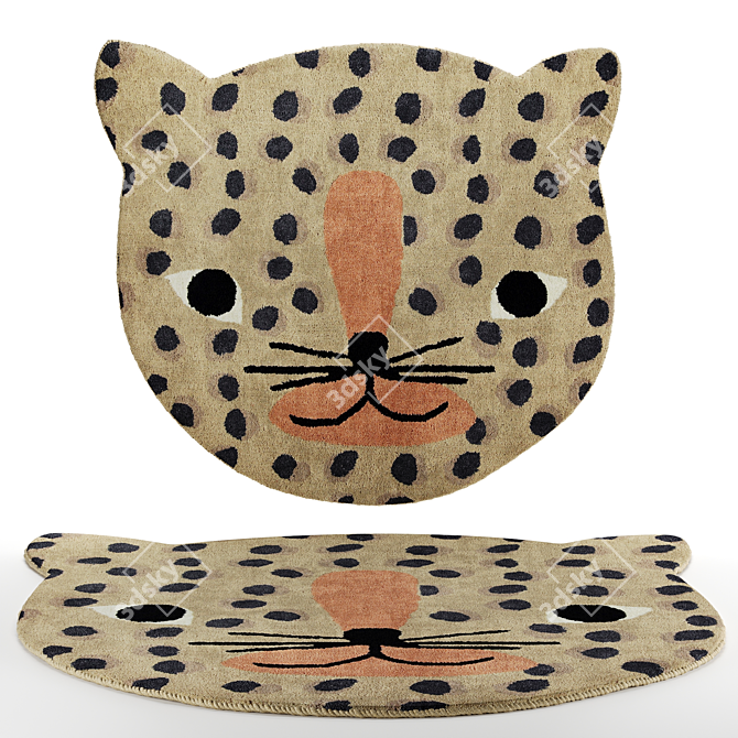 Leopard Print Kids Carpet 3D model image 1