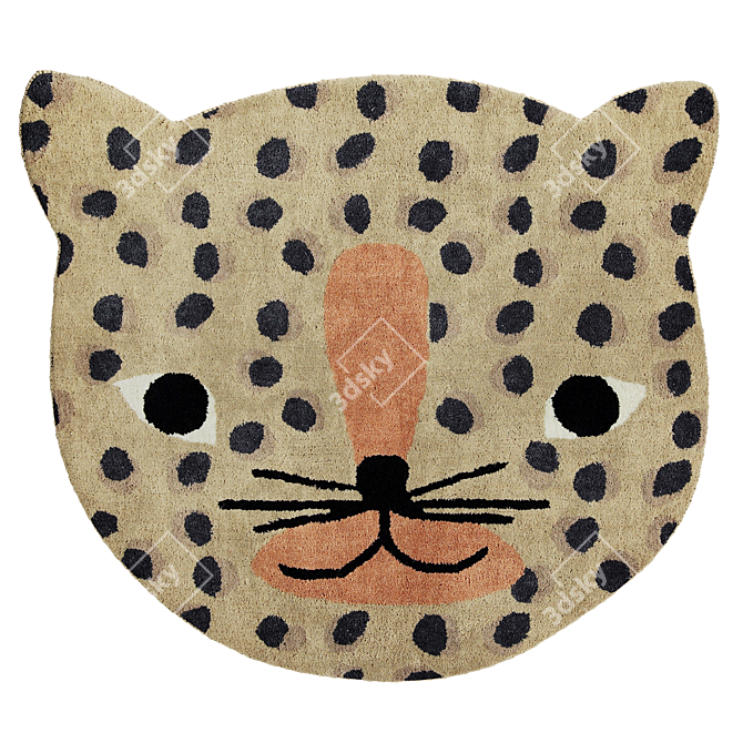 Leopard Print Kids Carpet 3D model image 2
